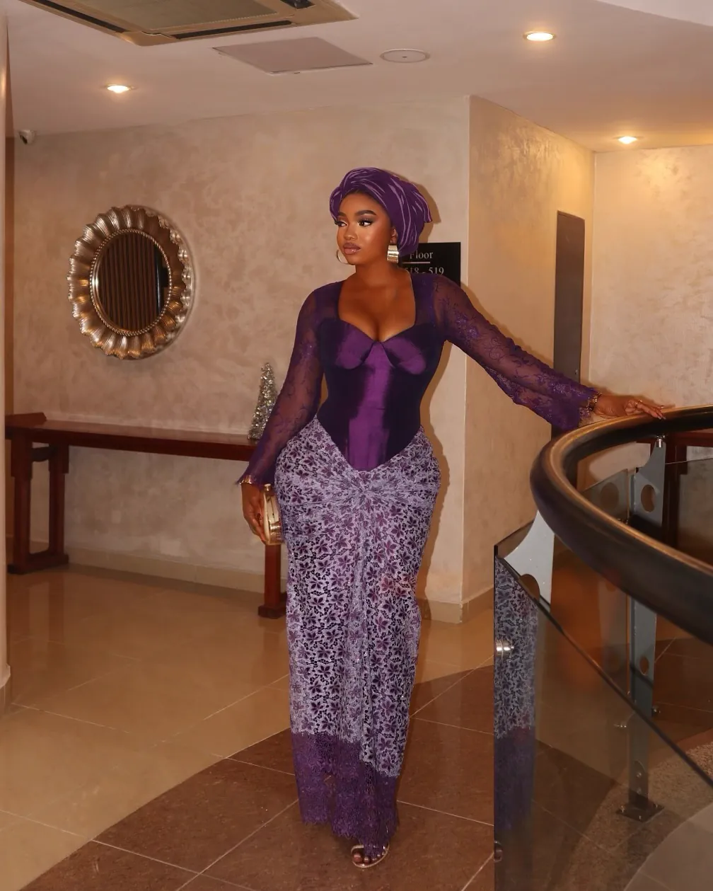 Beadwork detail from the second Jiofit Aso Ebi set